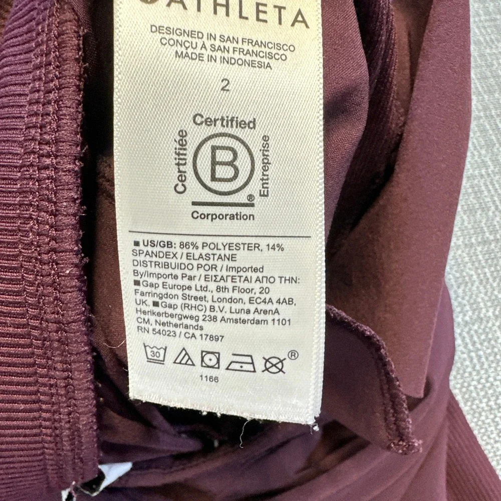 Athleta Bliss Joggers Pants Womens size 2 Plum‎ Purple Athleisure Lounge Comfort